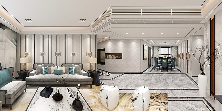 云南省楚雄市-酷尚设计-玫瑰苑水墨新中式风格设计-副本-装修设计方案