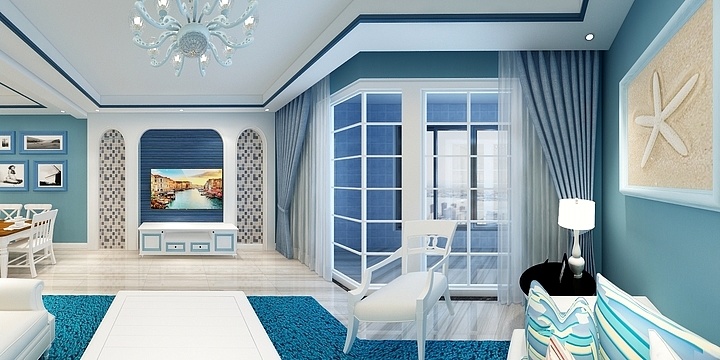 艺境空间伯毅-莱茵河畔25#-1-601（地中海）-装修设计方案