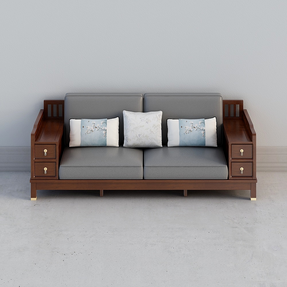 811012三人沙发3D模型