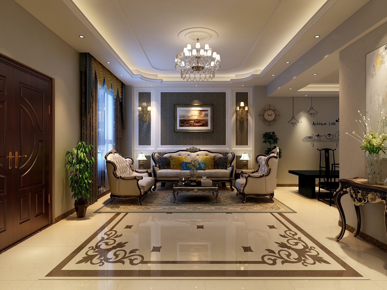 晚风原创-凯龙城三期联排别墅范飞《6-104》一层-装修设计方案