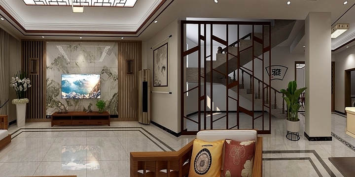 一人乡途-安丰梦总新中式一楼-装修设计方案