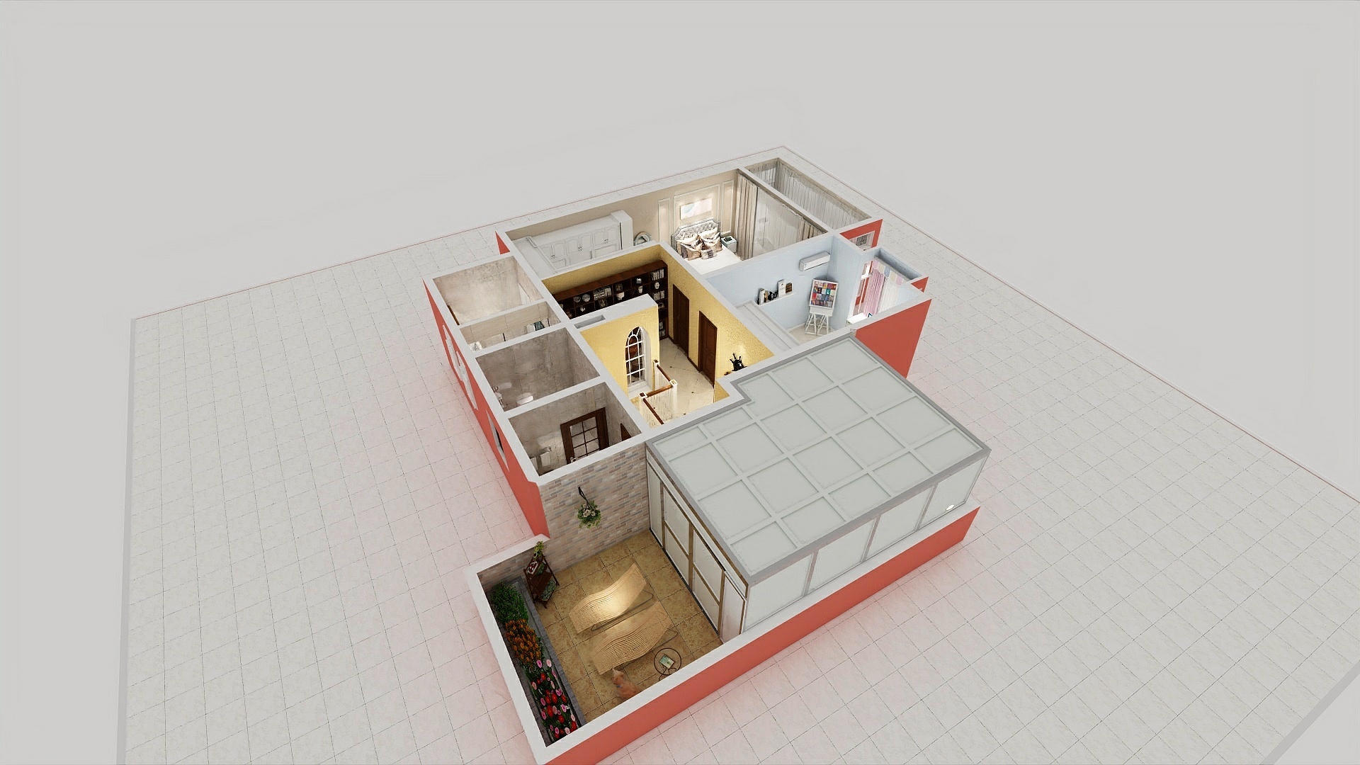 雨田设计工作室-城市风景胡先生美式2楼-装修设计方案