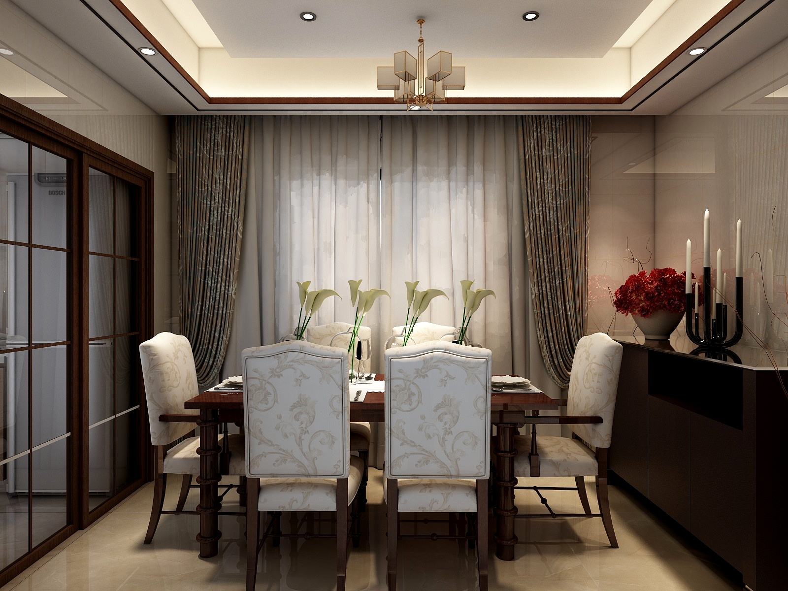 郑福连-165方混搭三居装修效果图