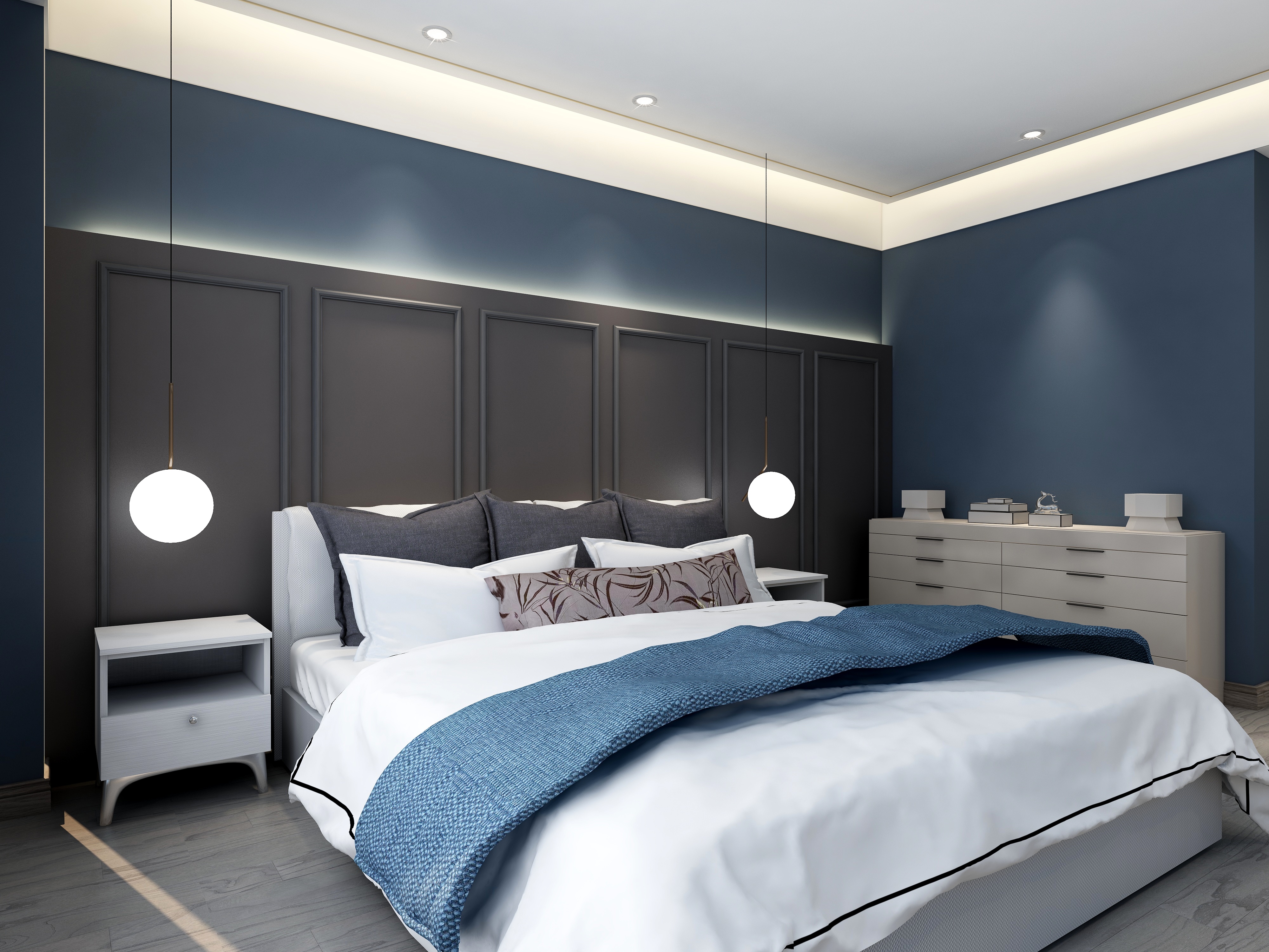 梁筑设计-都市中性美学装修效果图