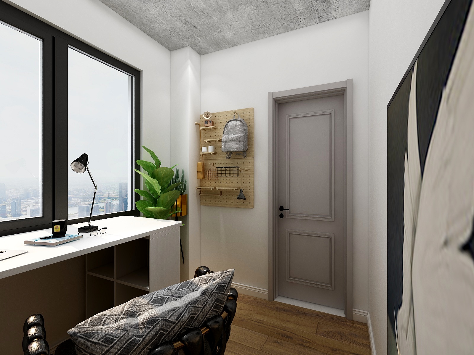 杨喜评-135方工业风三居装修效果图