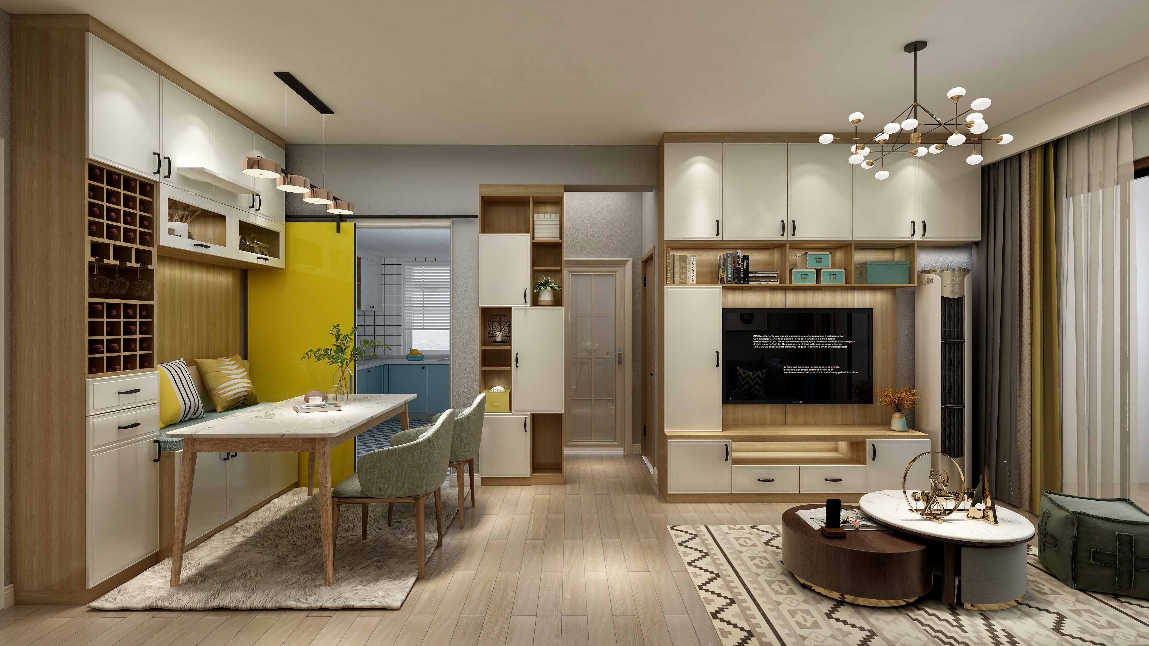 软装-唐艳萍-85方北欧混搭两居装修效果图