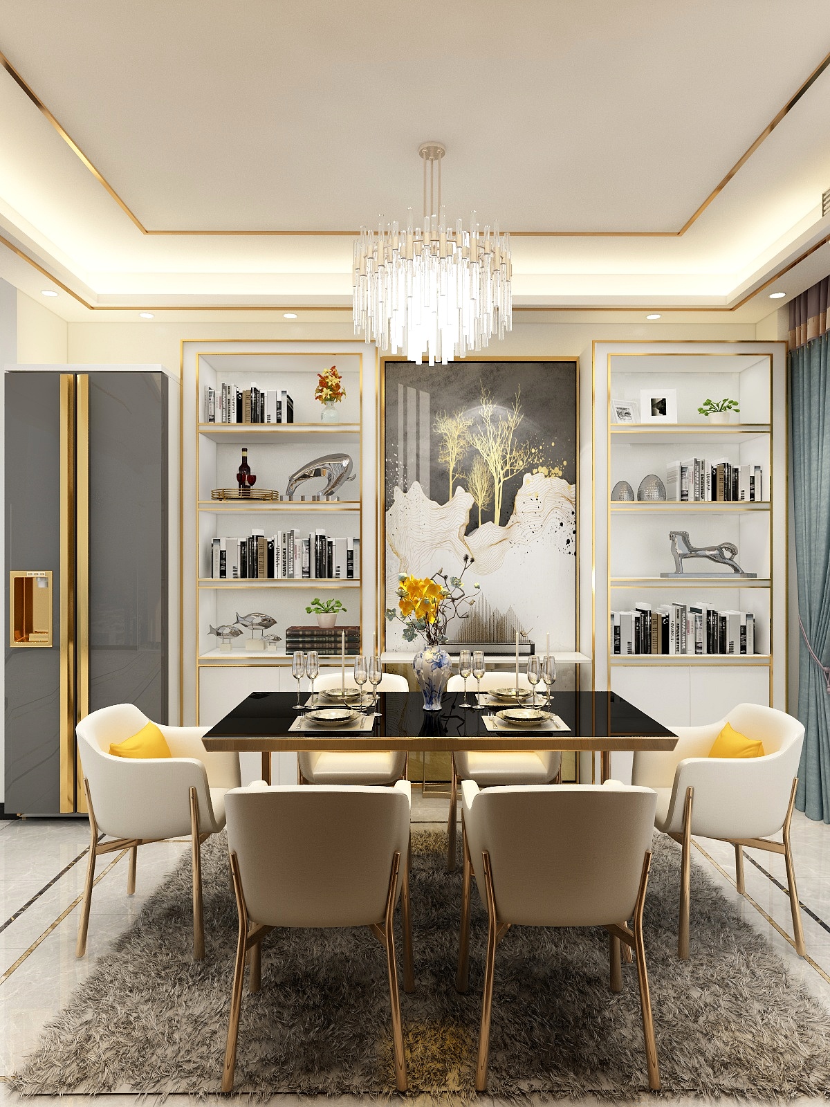 大丶漠-110㎡现代轻奢别墅大视野装修效果图