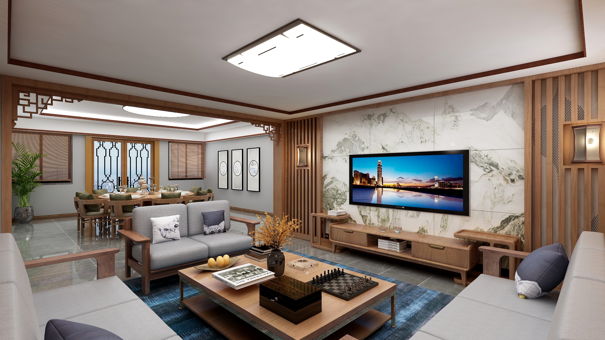 神马云在线-自建别墅-1F装修效果图