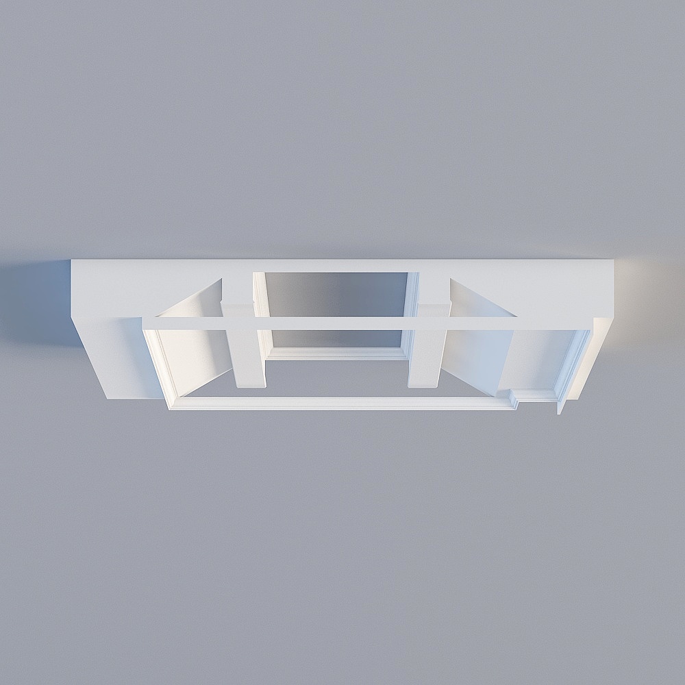 绘本馆别墅二楼斜面吊顶3D模型