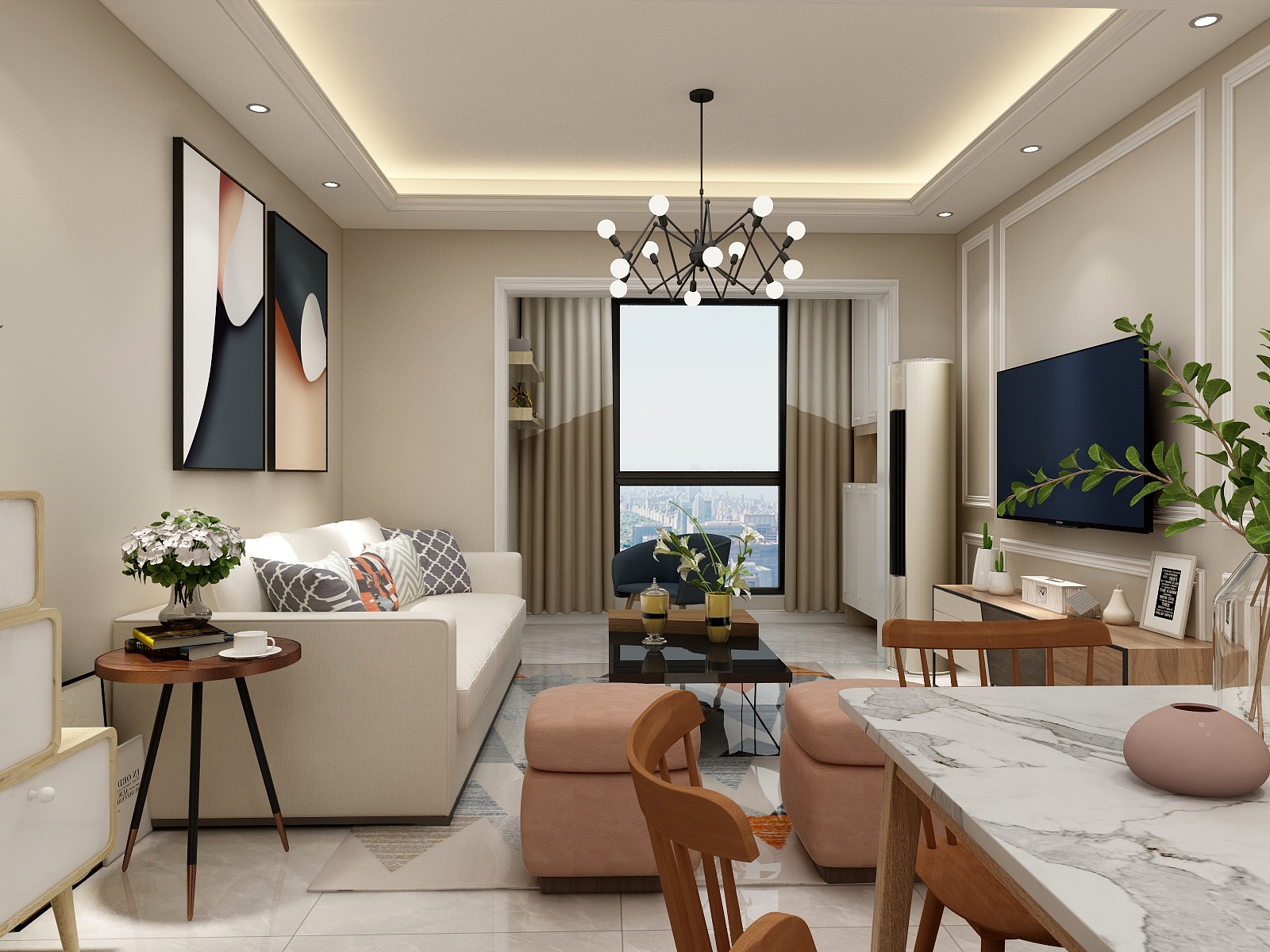 一白空间设计工作室-85平混搭风格-装修设计方案