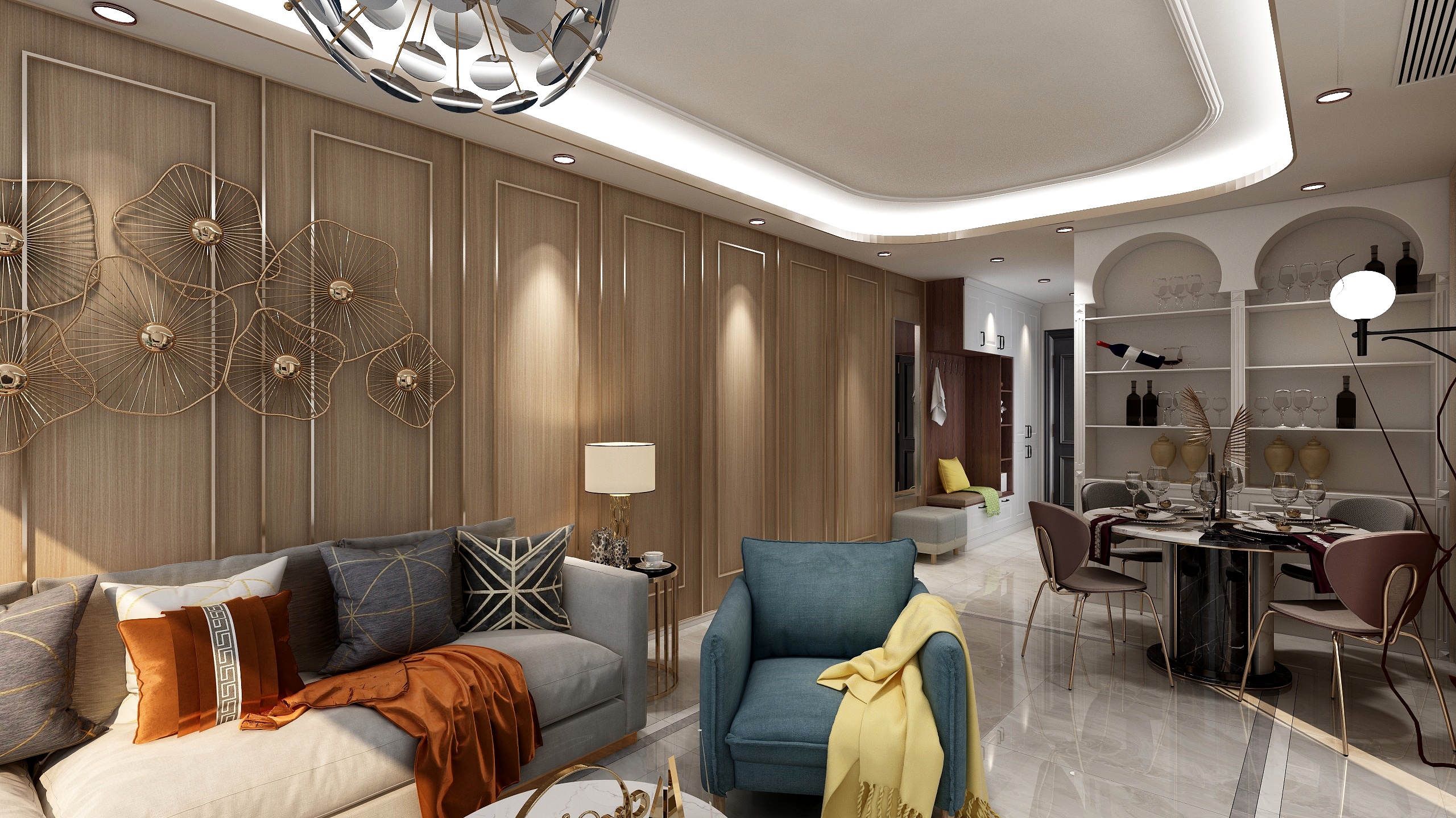 王鹏辉-深圳南山-现代轻奢蛇口公馆1B-装修设计方案