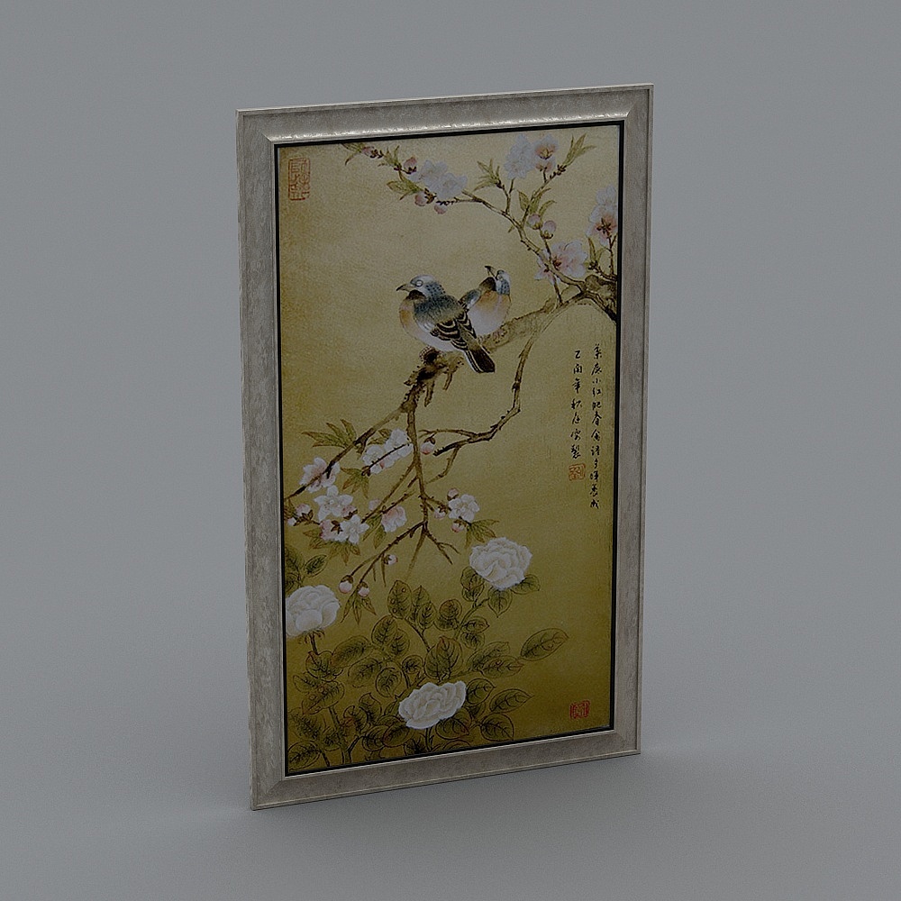 中式会所-挂画3D模型