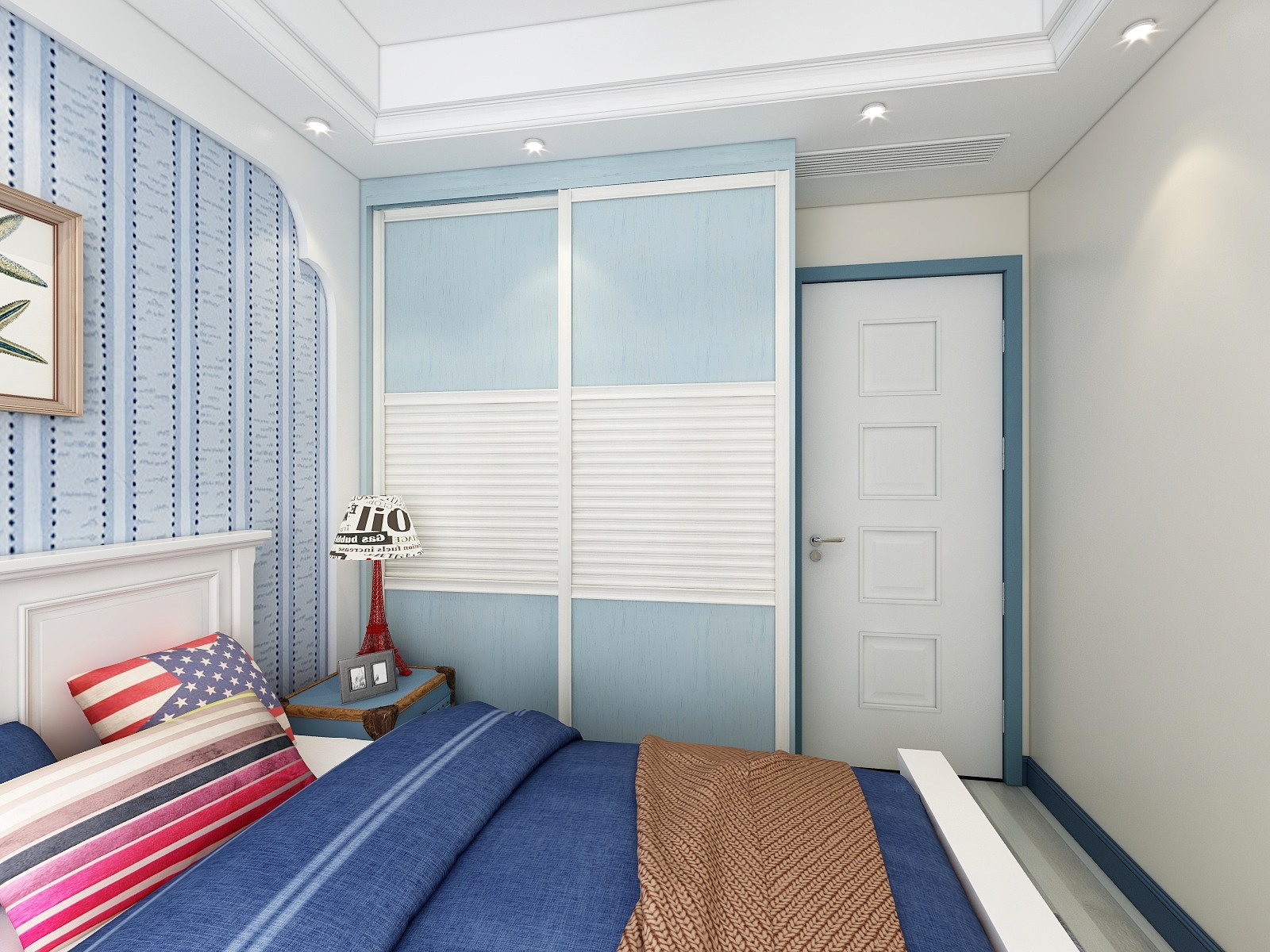 恩施伊恋-105方地中海三居装修效果图