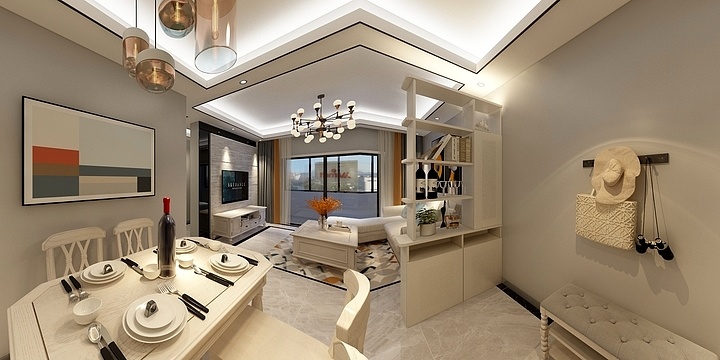 蕴米全屋SlqW-美式混搭研发方案-92m²-装修设计方案