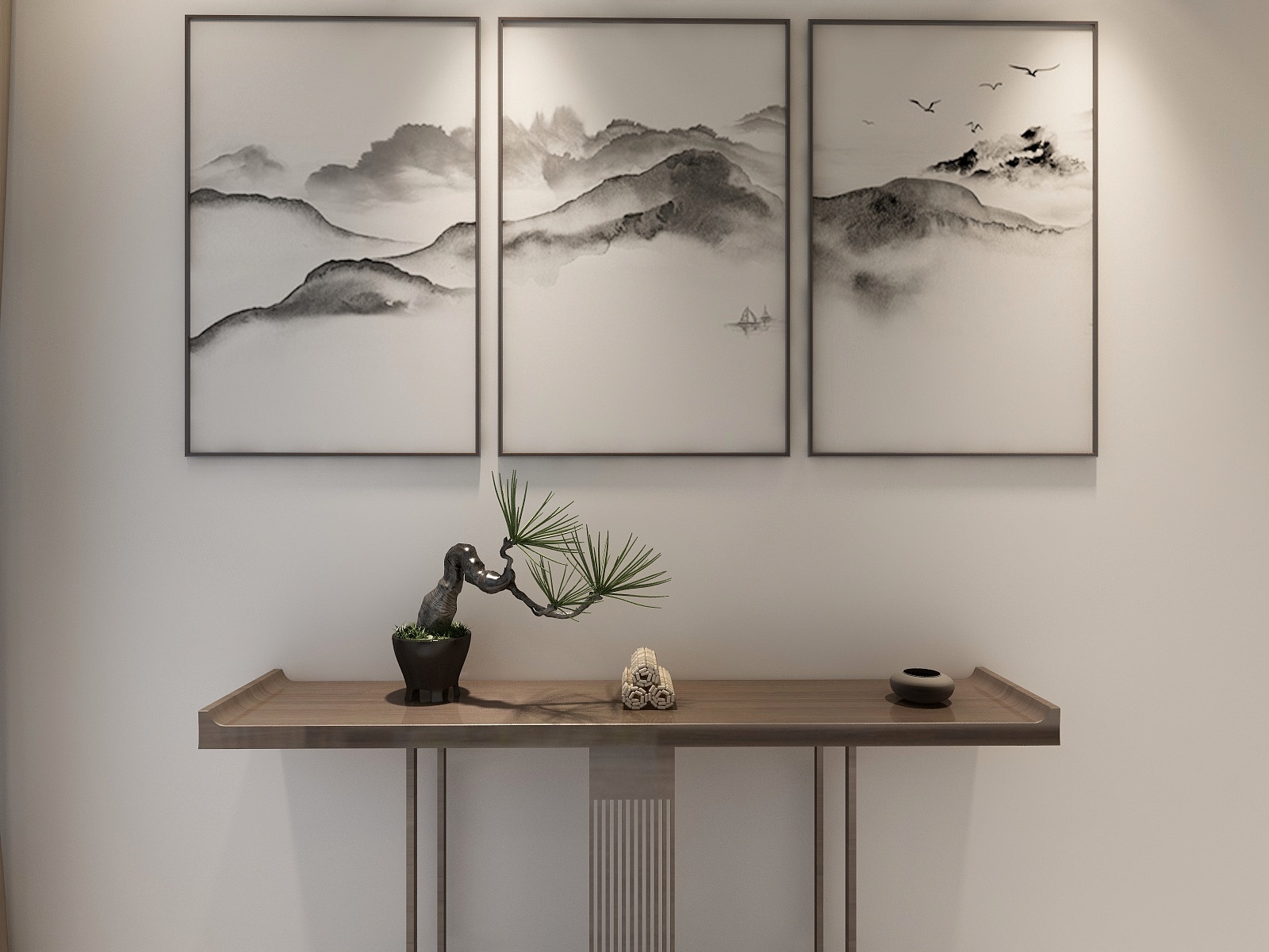 全屋定制阿德-189方新中式三居装修效果图