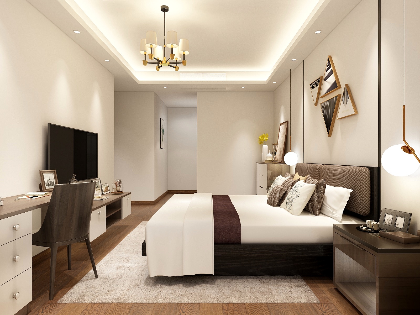 全屋定制阿德-189方新中式三居装修效果图