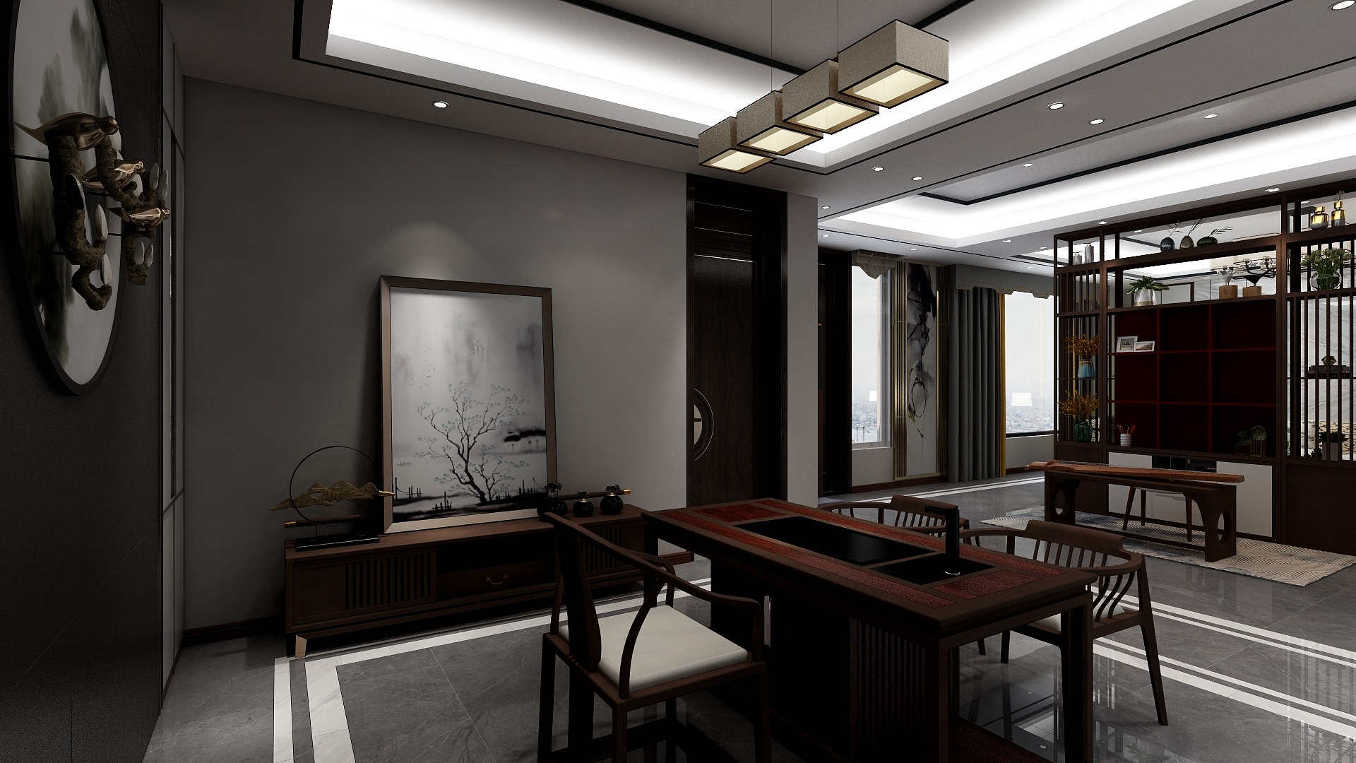 思维鲸设计-苏州湖滨四季别墅新中式中式-装修设计方案