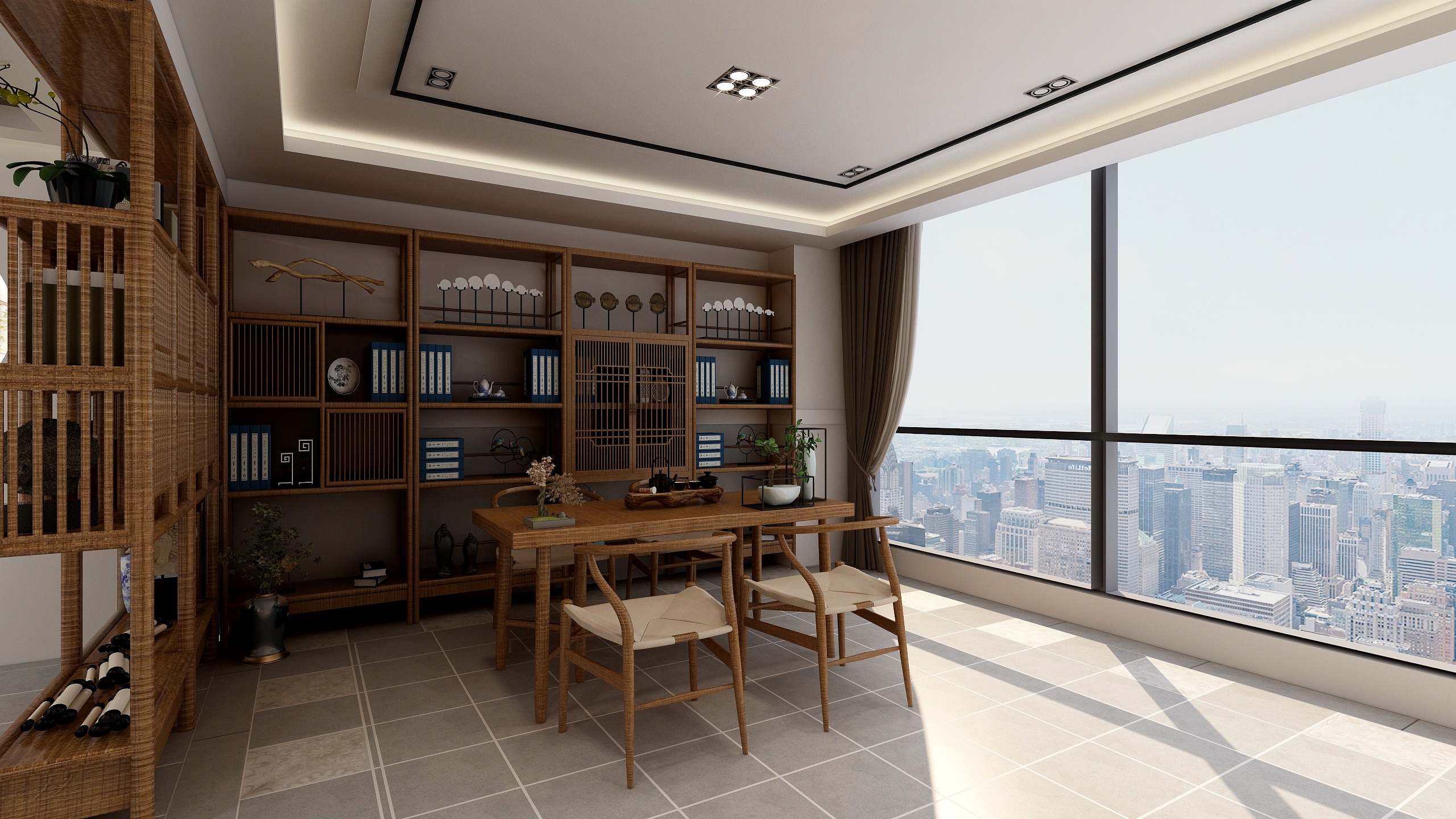 邱文艺-办公室施工图-装修设计方案