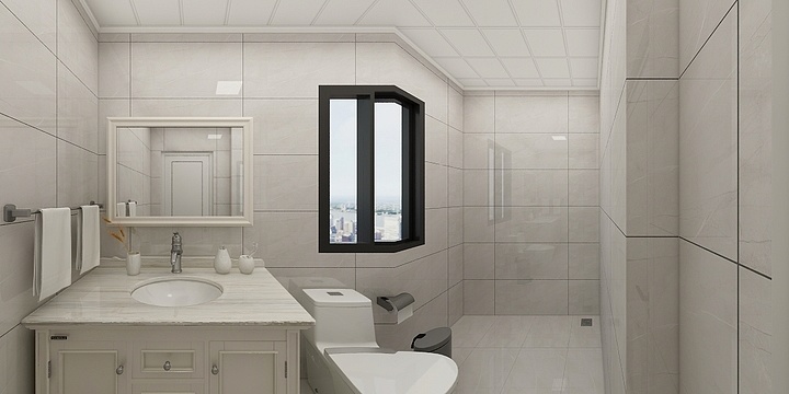 中原战区南阳白雪-白河湾6号楼102一楼客卫-装修设计方案