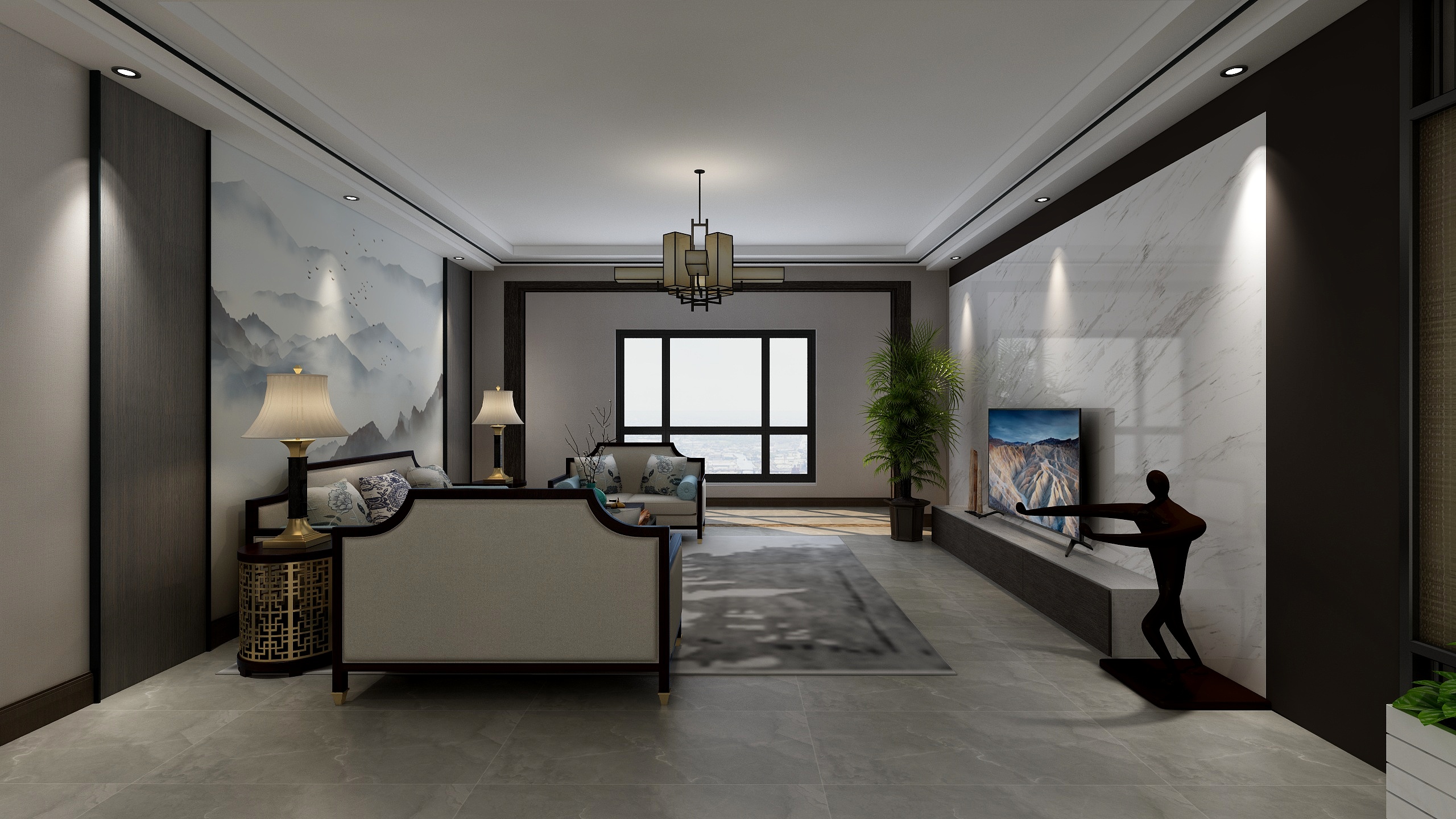 吶JQ19-上城华府四室新中式-装修设计方案