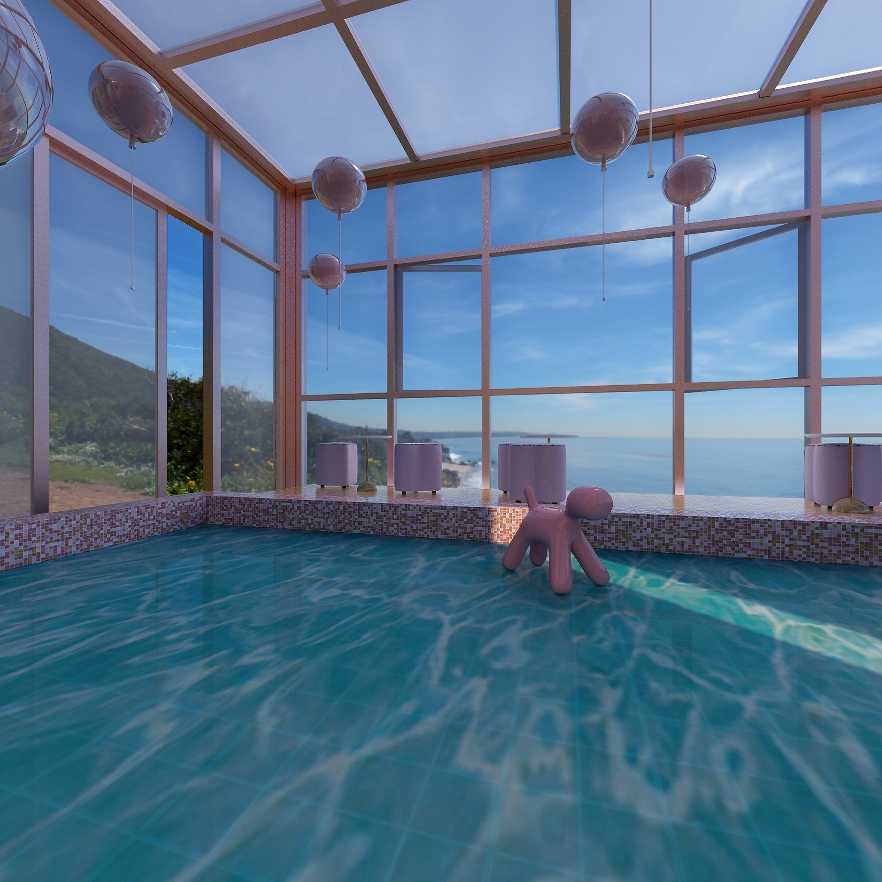 陆莎-日十餐厅|心有少女，无论年华一层露台（无顶）装修效果图第2张