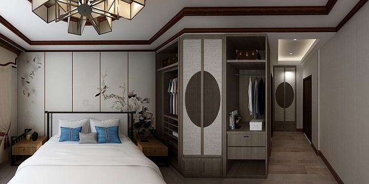 threehomes设计-益砌村安置小区新中式样板房-装修设计方案