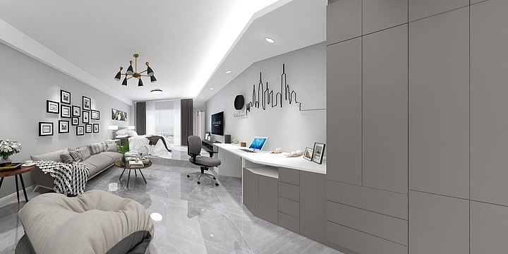 铭君设计-现代简约-临沂城市青年公寓-装修设计方案