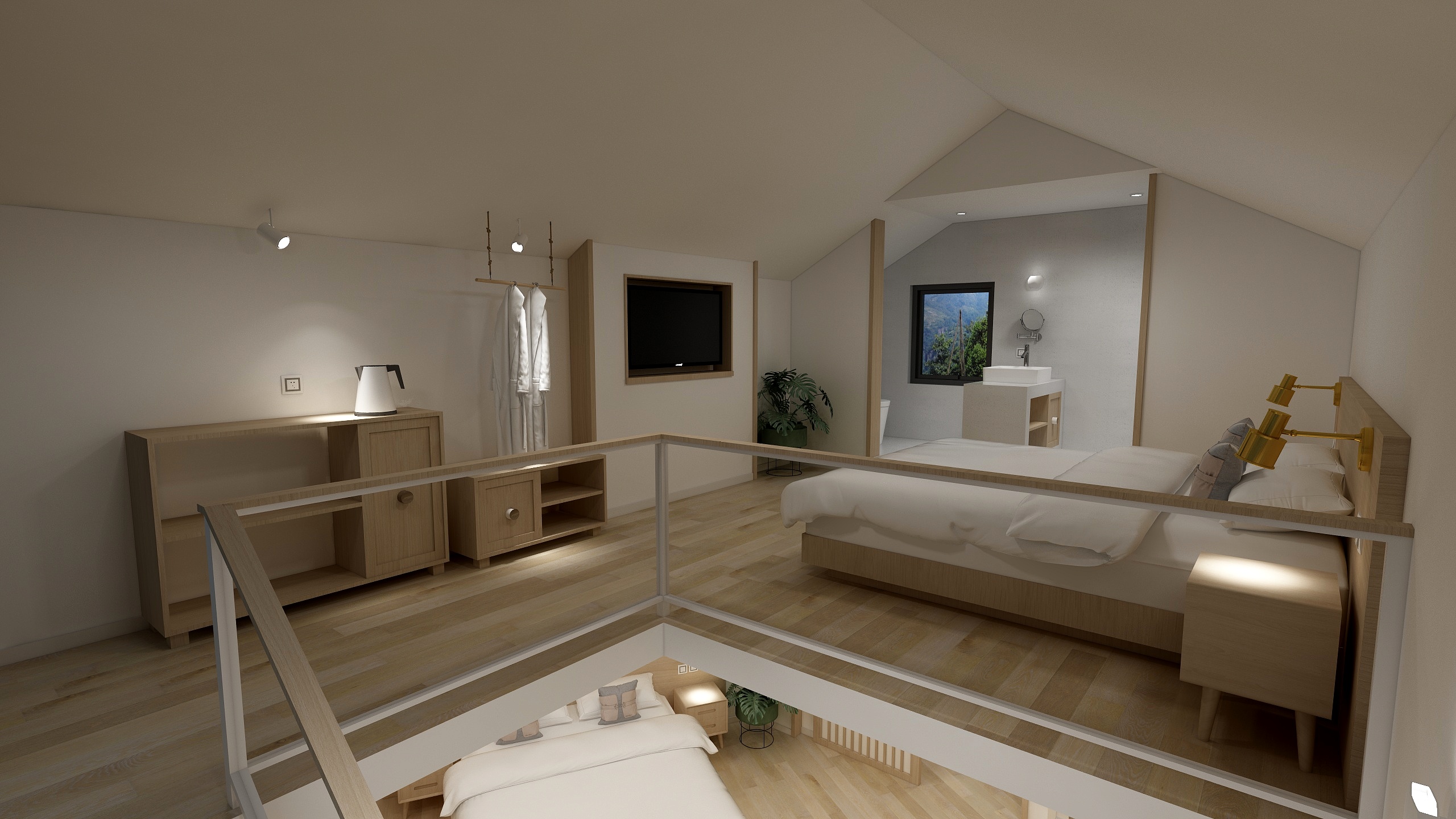 丁设计机构-蓝莲花开.在云端三楼loft-装修设计方案