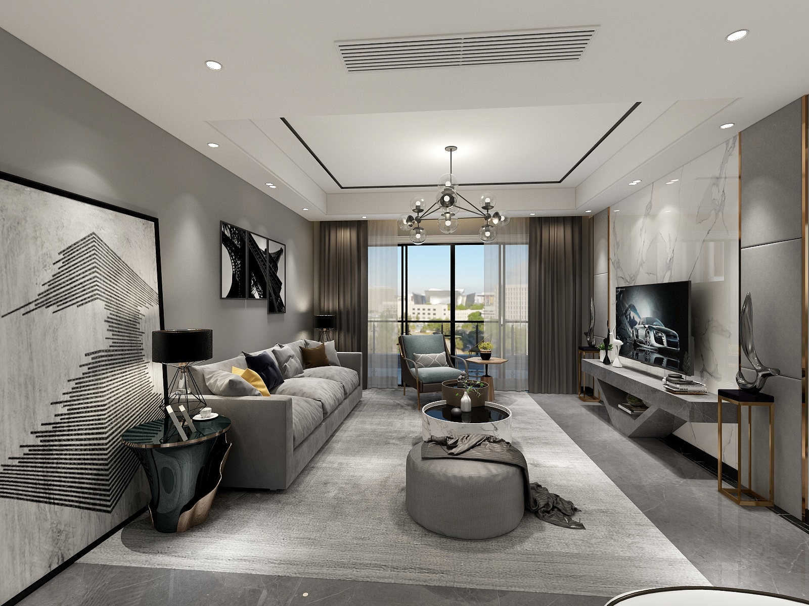 全屋定制阿德-南国豪苑19栋02户型现代简约风格-装修设计方案