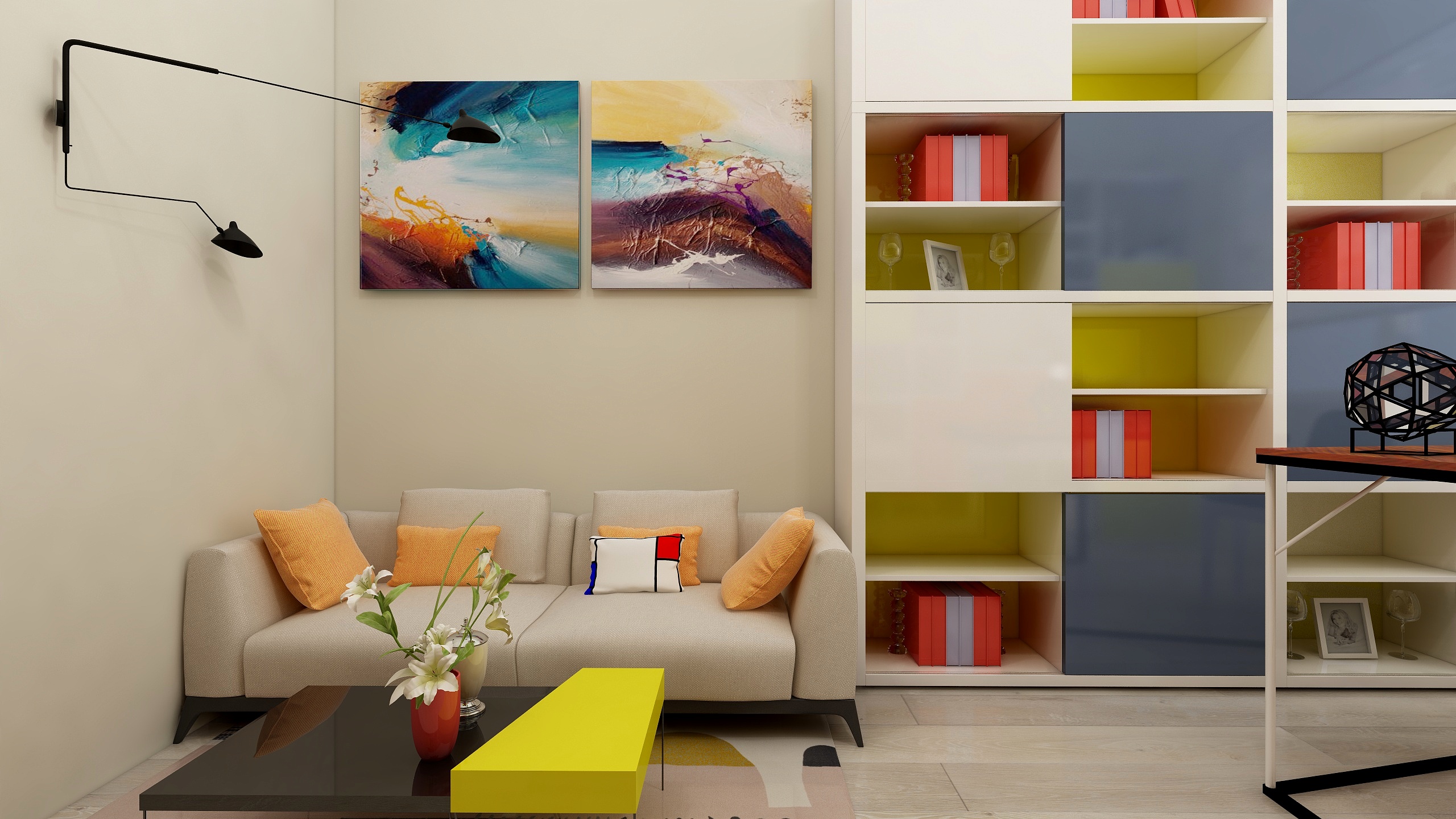 156****5187fWQz-129方现代两居装修效果图