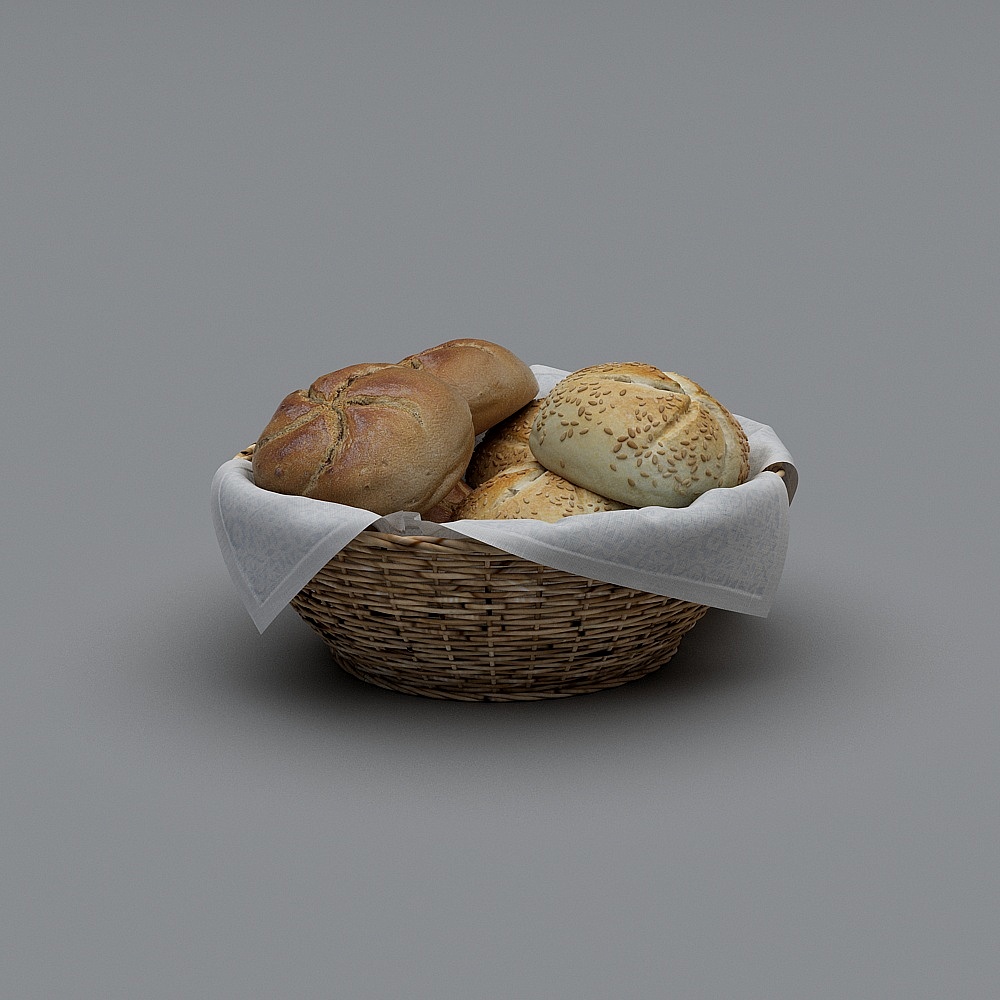 面包3D模型