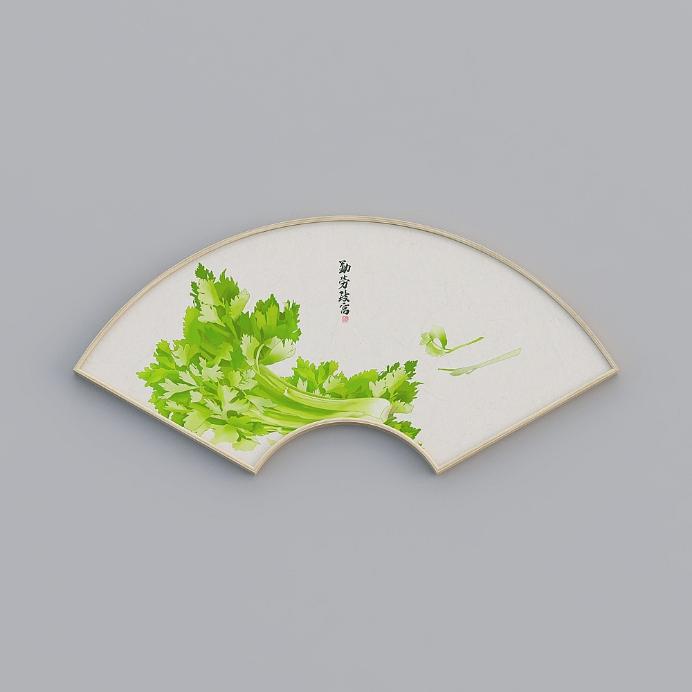 百特好新中式单联扇形原木色水果装饰画58x120cm瓜果蔬菜bwclz-sx-hxb-5