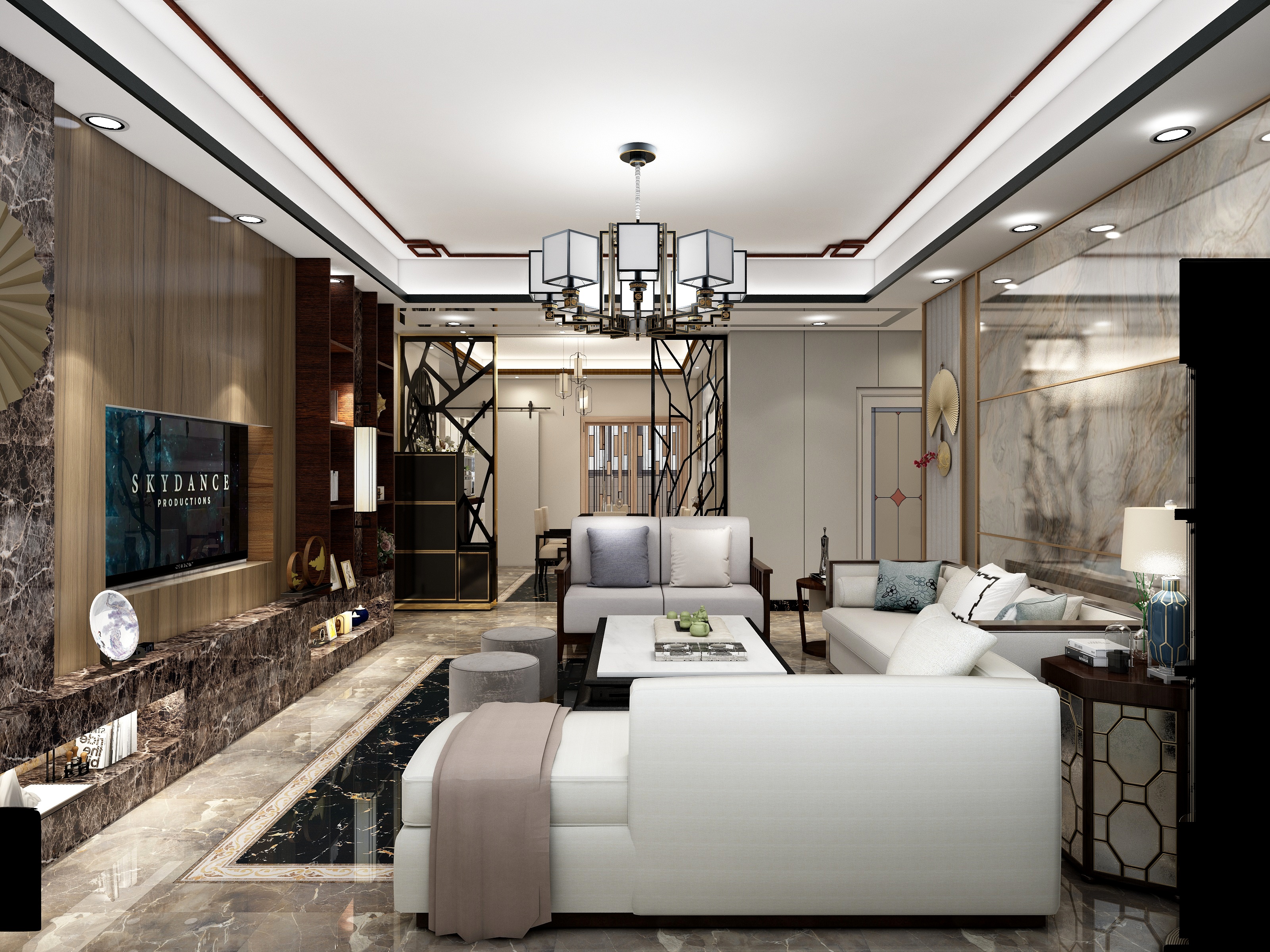 累泪RfAD-188方新中式四居装修效果图