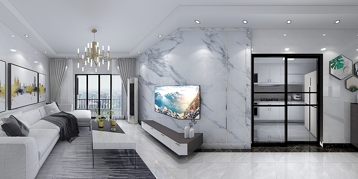 小啊小白菜菜-绿景花园2-401（现代简约）-装修设计方案