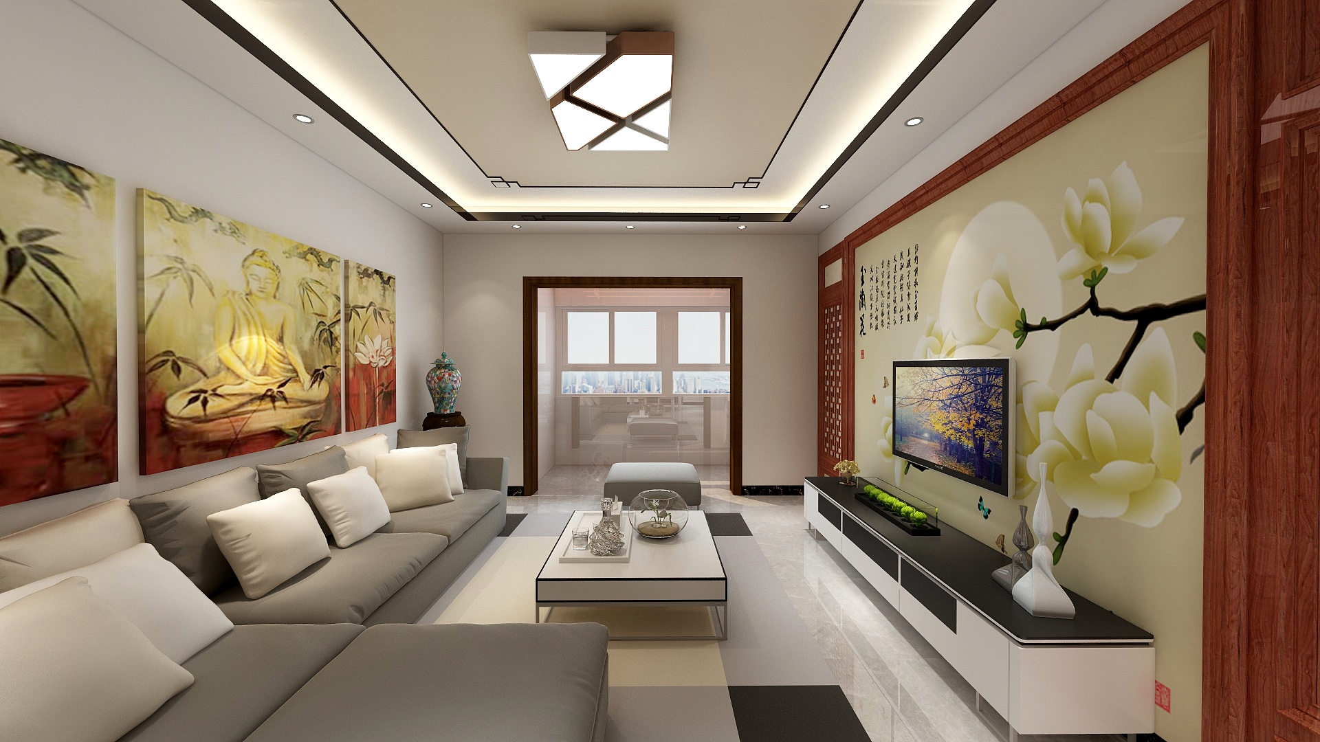 栾城区春明装饰-春熙雅园120.27㎡3#C户型3室2厅2卫1厨-装修设计方案