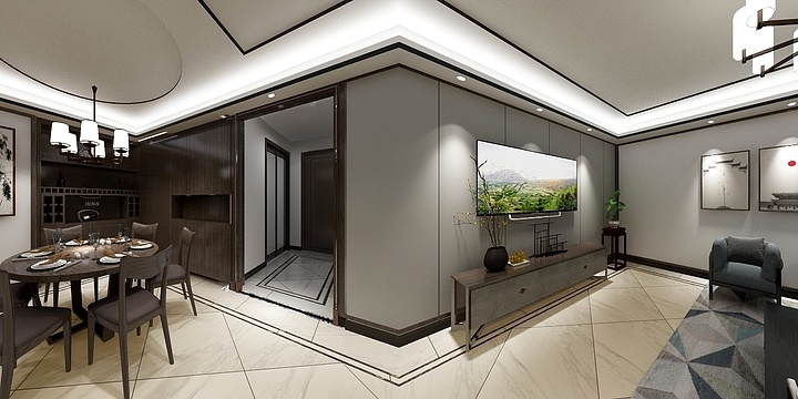 武穴华派装饰-香榭丽花园7幢702室-新中式-装修设计方案