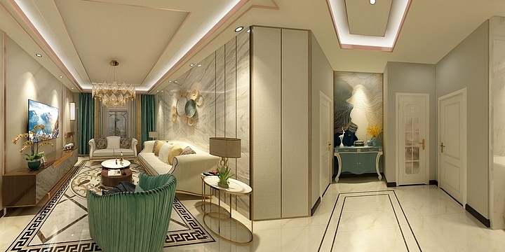 静等花开Jr-三居轻奢-装修设计方案