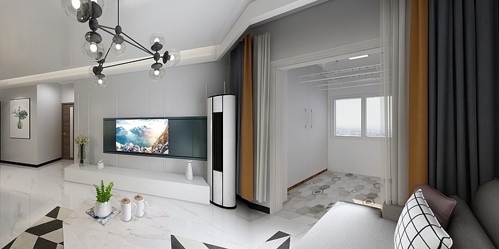 整装设计全景效果图-海屿公元1-2-2401-北欧-装修设计方案