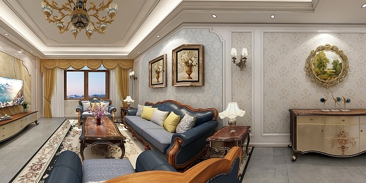 悬崖上盛开的玫瑰扎了手-谢家-简欧别墅-装修设计方案