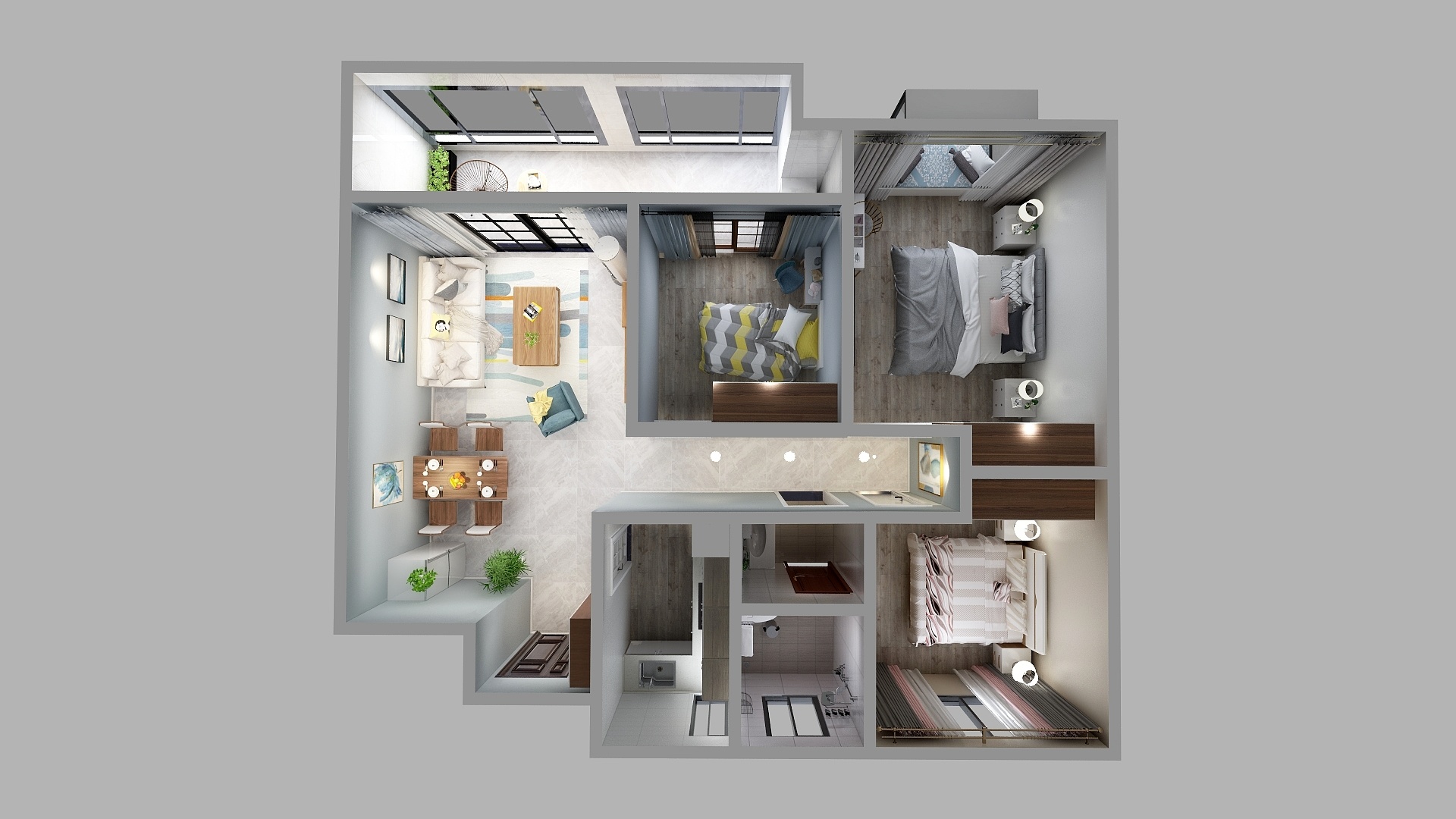 公主请發财-97㎡3室-装修设计方案