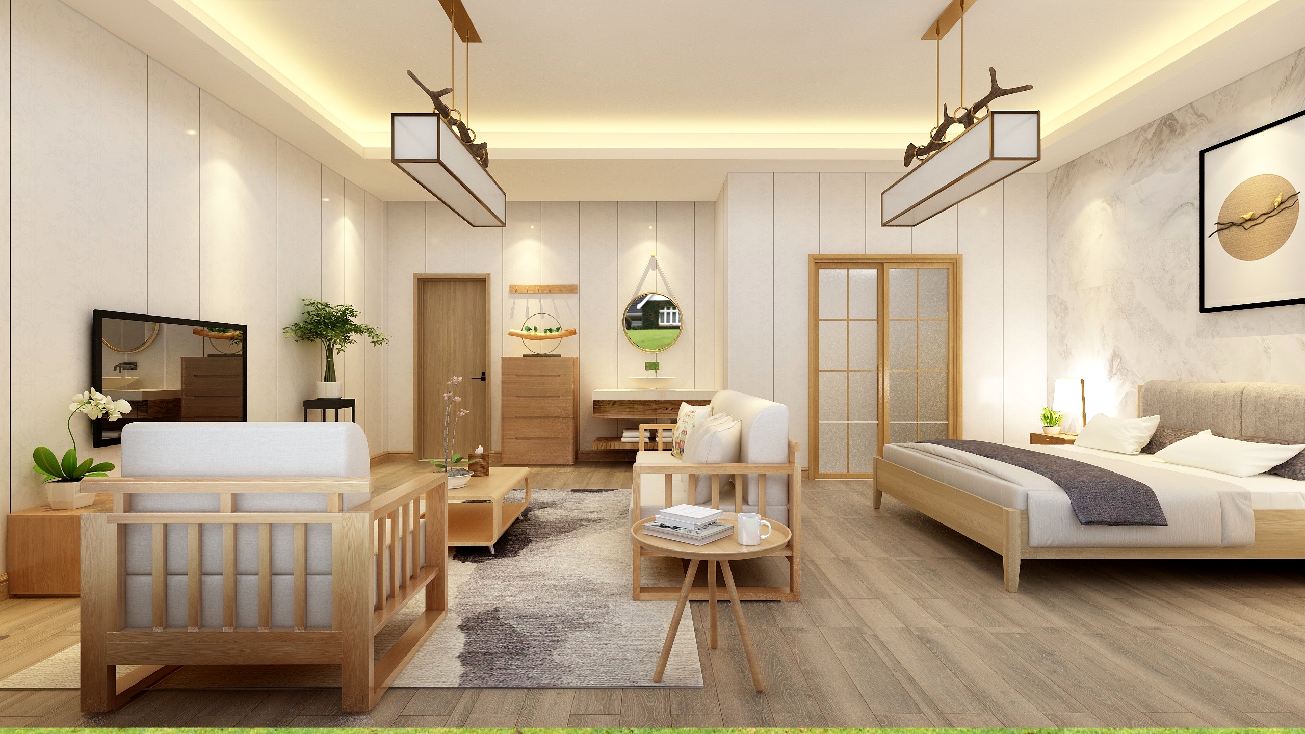 几居设计-原木风民宿装修效果图