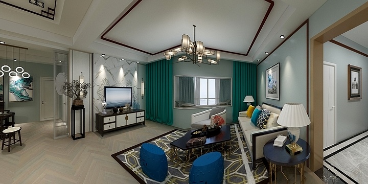 设计师涂雅芳-明珠广场新中式一涂雅芳设计-装修设计方案