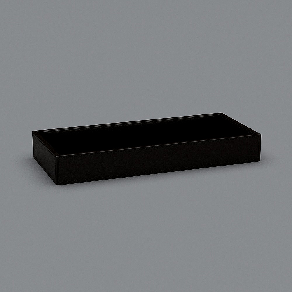 西克曼-长形收纳格-黑色皮纹3D模型