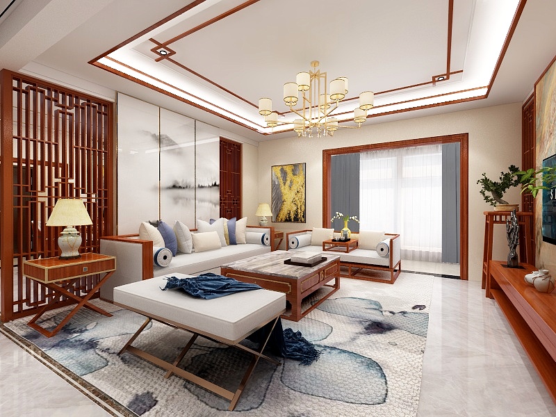 九月风尚空间设计-煤炭小区新中式-装修设计方案