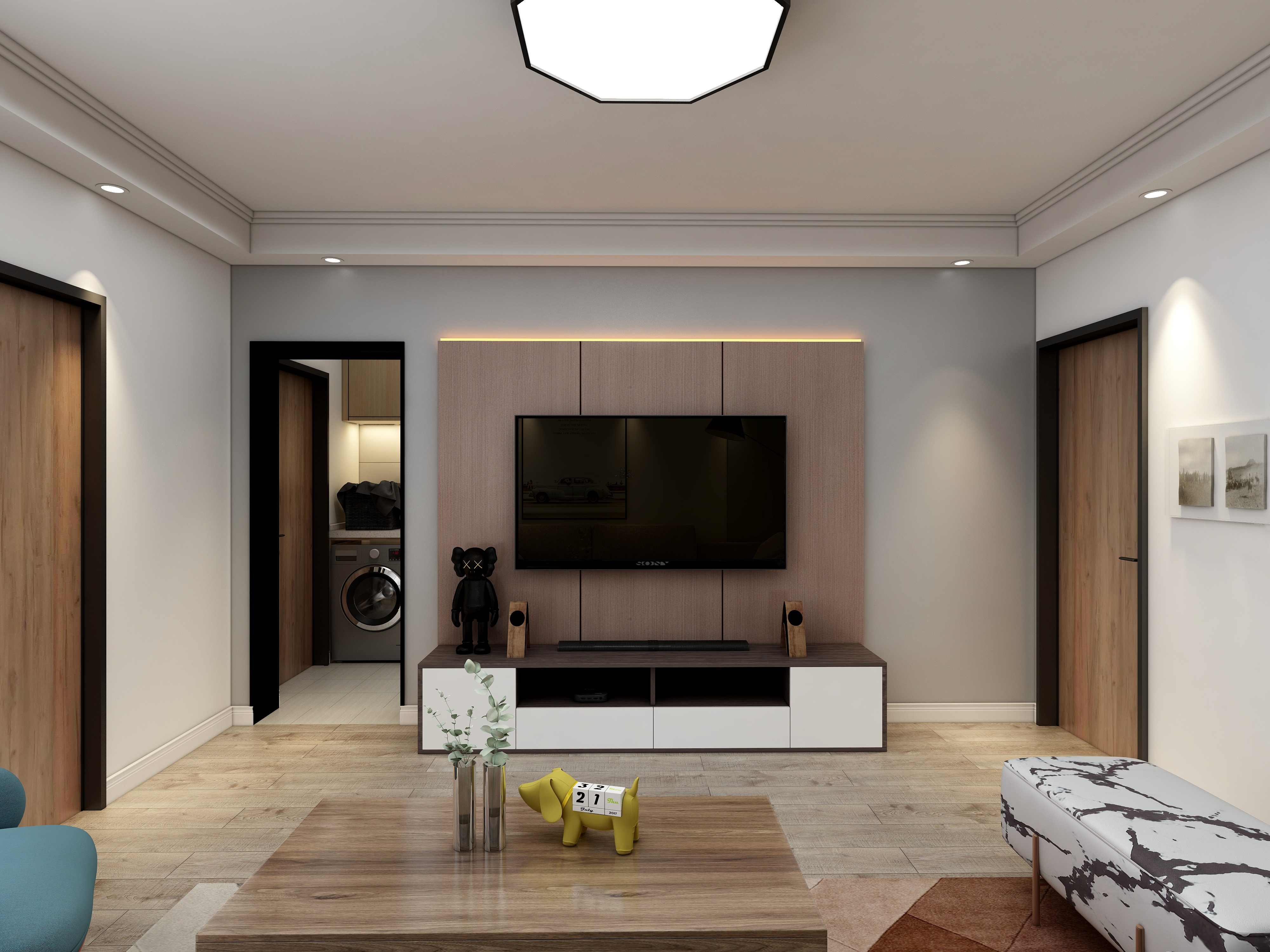 李青越-《三室现代简约》装修效果图