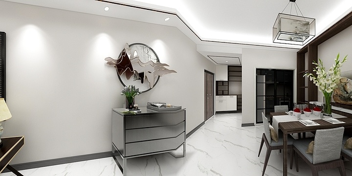 康峰-观塘9栋7号户型新中式风格-装修设计方案