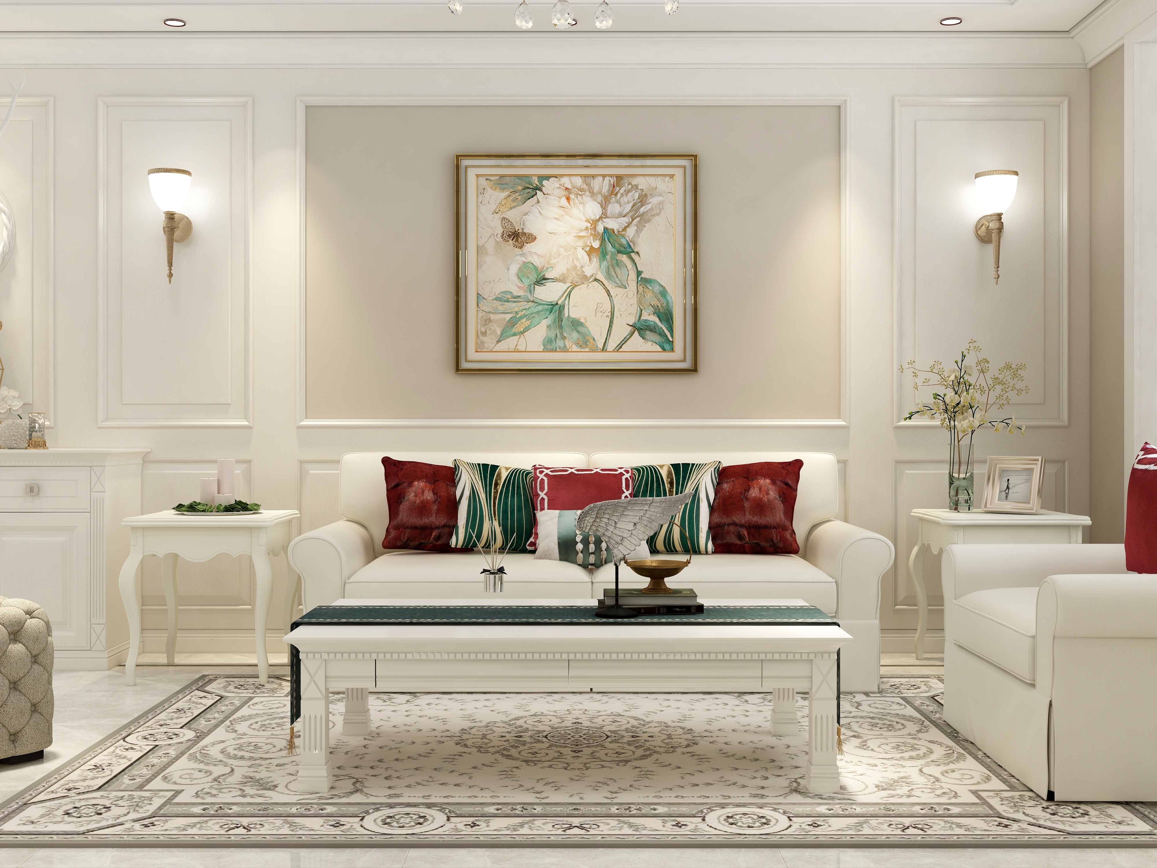 梁筑设计-古典-苏醒的亚特兰蒂斯-140平三居装修效果图