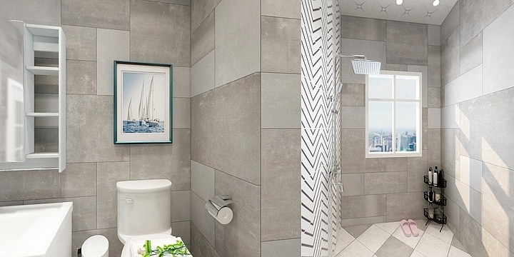 大江装饰李晓-卫生间全景图-装修设计方案