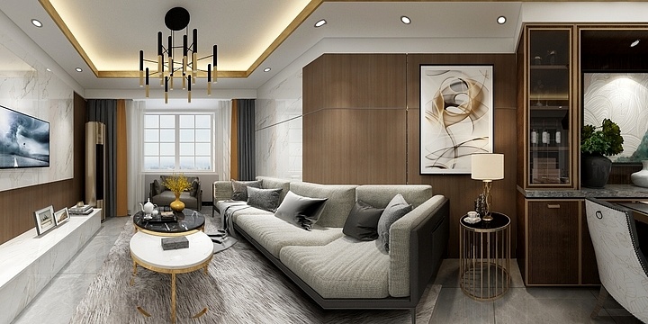 筑梦设计13304338010-国信中央新城79.00㎡高层A户型2室2厅1卫-装修设计方案