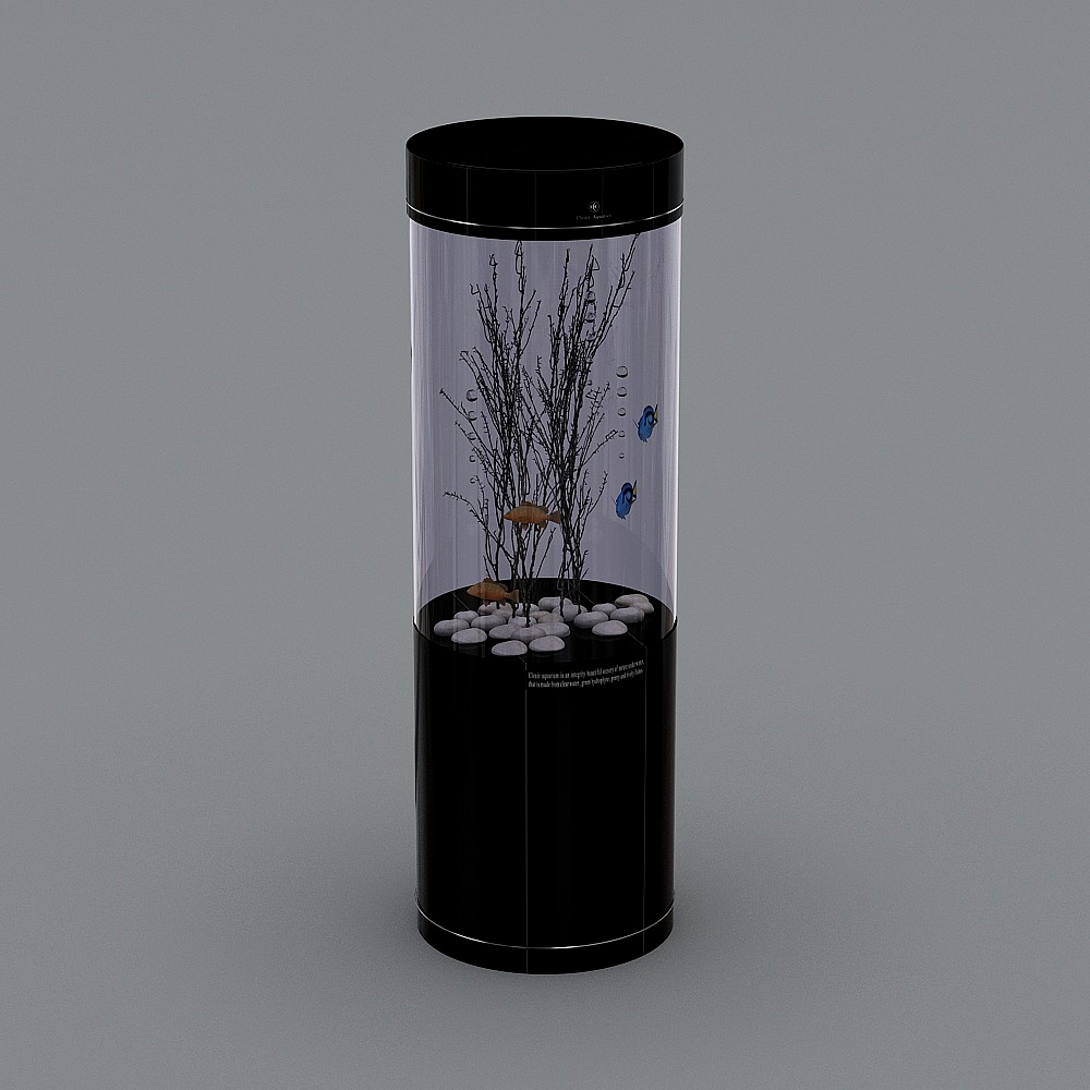 Cleair可丽爱LS-Y圆柱中小型水族箱生态客厅家用亚克力鱼缸免换水3D模型